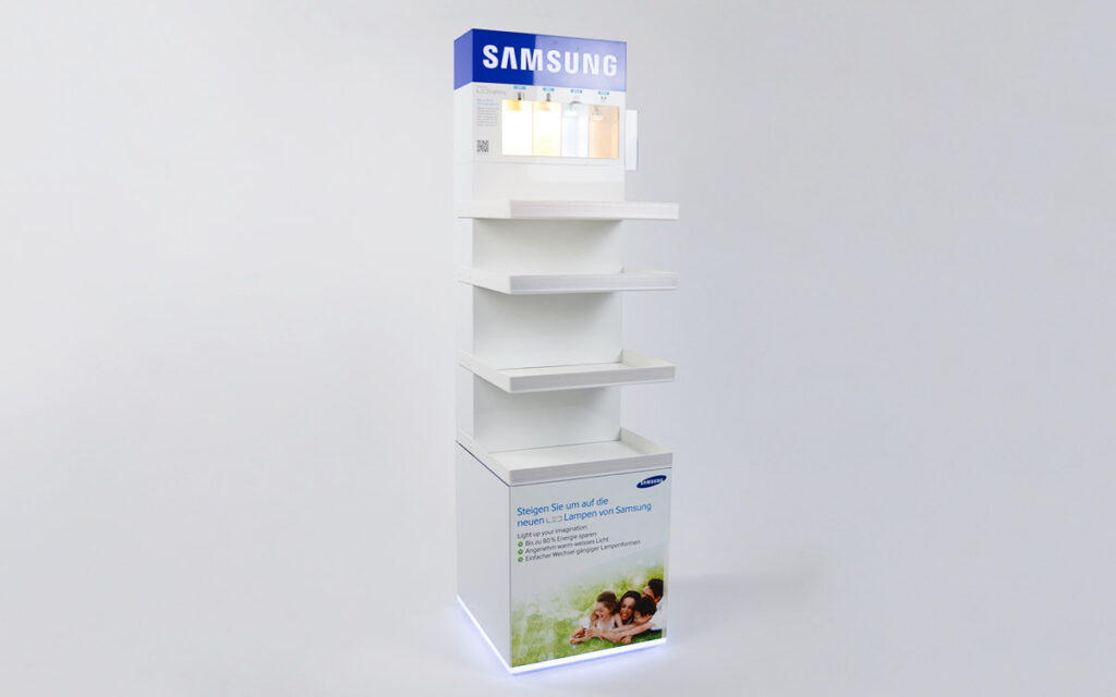 POS Display aus Dibond und Acrylglas mit Digitaldruck